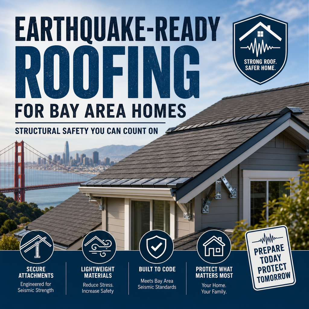 Bay Area home with earthquake-ready roofing for structural safety and seismic protection
