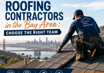 Licensed Bay Area roofing contractors installing premium materials on a home roof