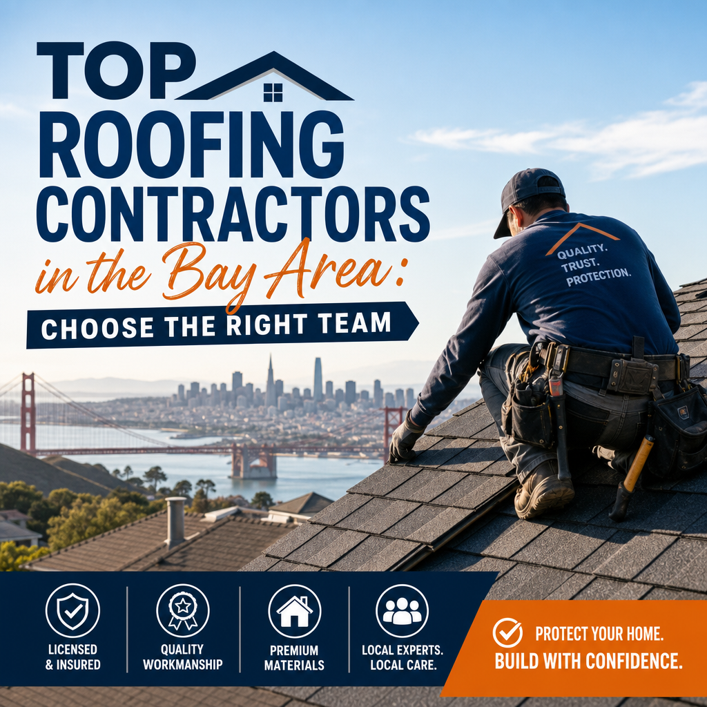 Licensed Bay Area roofing contractors installing premium materials on a home roof
