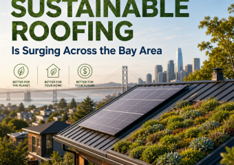 Bay Area home with sustainable roofing, solar panels, and a green roof